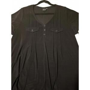 Elie Mccarthy Women's Black V-Neck Tunic Top Size 2X